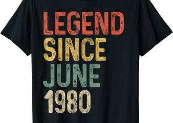 Legend 1980 45th Birthday Gifts for Men Women 45 Year Old T-Shirt