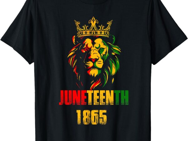 Lion juneteenth cool 1865 freedom african june 19th t-shirt