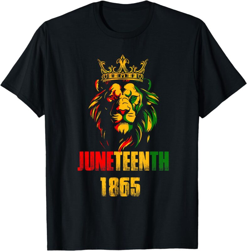 Lion Juneteenth Cool 1865 Freedom African June 19th T-Shirt