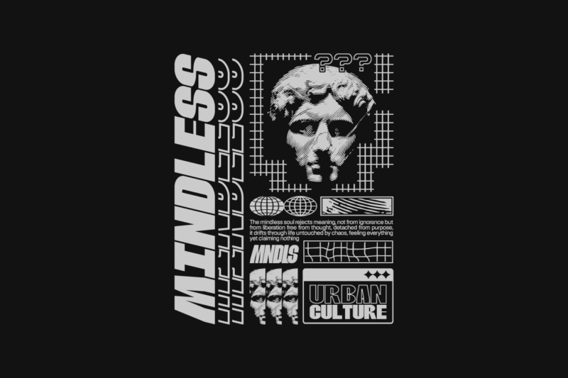 Urban Streetwear Brutalism T-shirt Designs Bundle