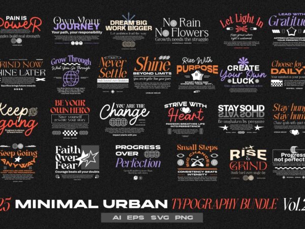Minimal urban typography t-shirt designs bundle vol. 2