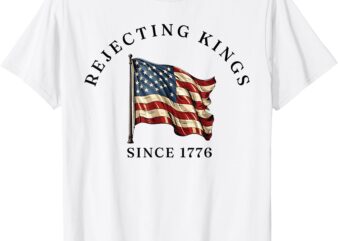 No Kings In America We The People Resist USA Flag 4th July T-Shirt