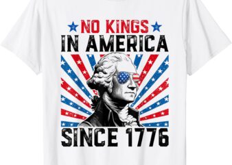 No Kings in America Since 1776 Distressed USA Flag Vintage T-Shirt