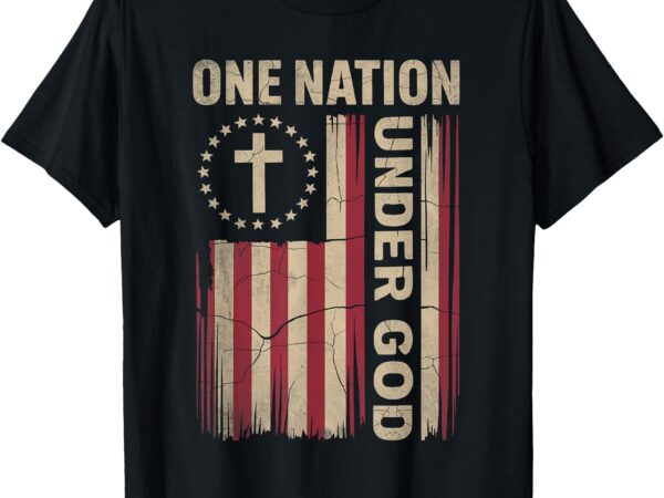 One nation under god flag 4th of july patriotic christian t-shirt