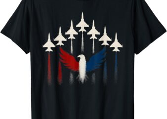 Patriotic USA Flag Fighter Jets 4th of July eagle boys men T-Shirt