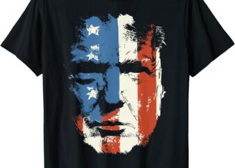 President Trump Portrait 4th July T-Shirt