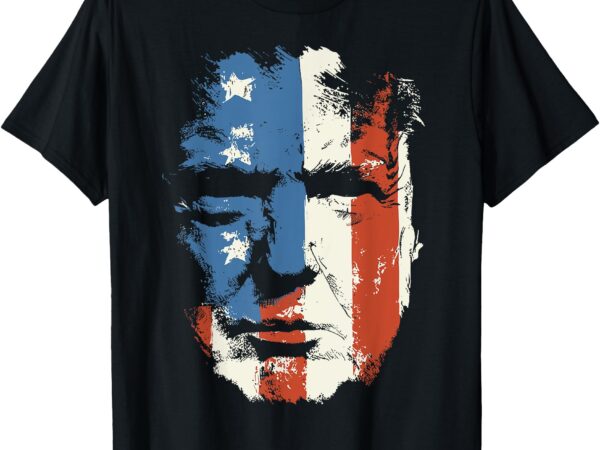 President trump portrait 4th july t-shirt