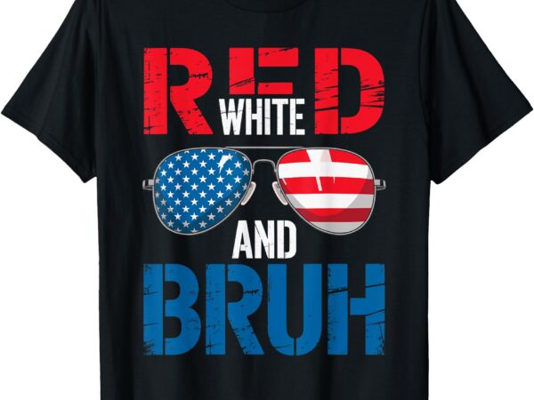 Red white and bruh patriotic 4th of july american flag t-shirt