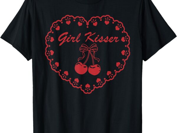 Retro funny girl kisser heart love lesbians lgbt pride month t-shirt