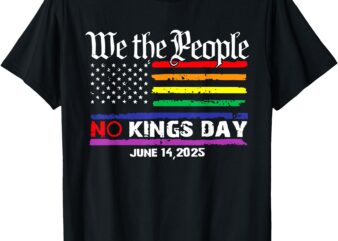 Retro We The People No Kings Day June 14 LGBT Pride T-Shirt