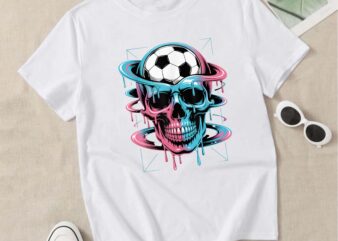 Skeleton Soccer Ice Cream Drip Men Women Game Soccer Drip T-Shirt design