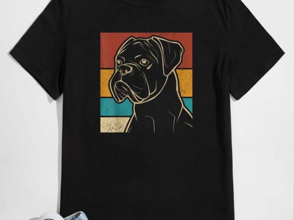 Dog lover dog owner retro pet animal outfit vintage boxer t-shirt design