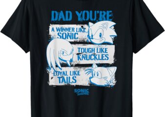 Sonic The Hedgehog Father’s Day Dad Qualities Distressed T-Shirt
