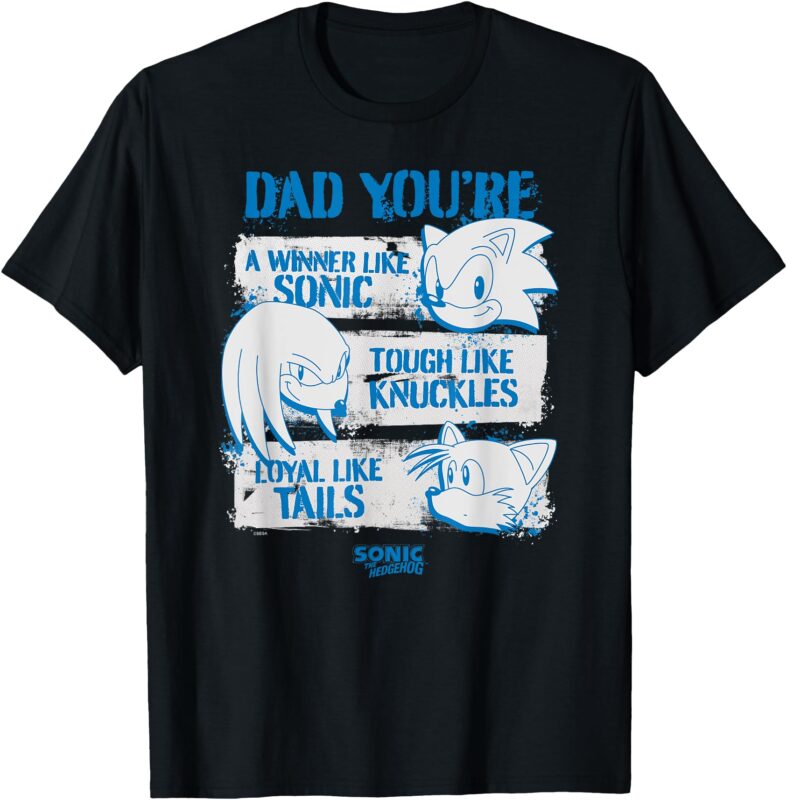 Sonic The Hedgehog Father’s Day Dad Qualities Distressed T-Shirt