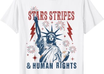 Stars Stripes And Human Rights Funny 4th Of July Political T-Shirt
