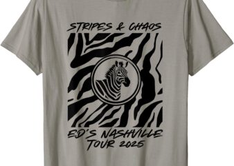 Stripes and Chaos – Ed’s Nashville Tour 2025 Zebra Design T-Shirt