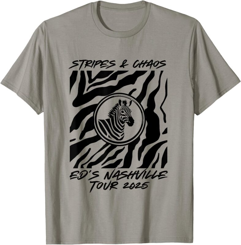 Stripes and Chaos – Ed’s Nashville Tour 2025 Zebra Design T-Shirt