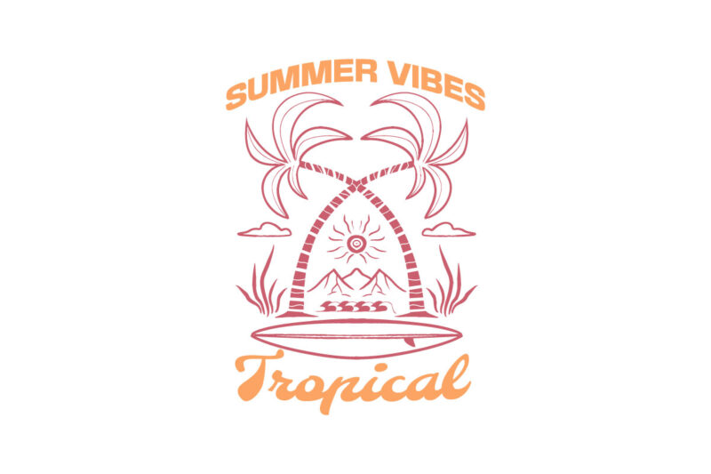 Retro Summer Paradise Beach Bundle T-shirt Designs Bundle