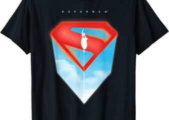 Superman (2025) Flying Silhouette Red S-Shield Logo T-Shirt
