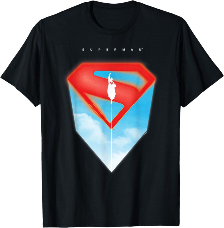 Superman (2025) Flying Silhouette Red S-Shield Logo T-Shirt