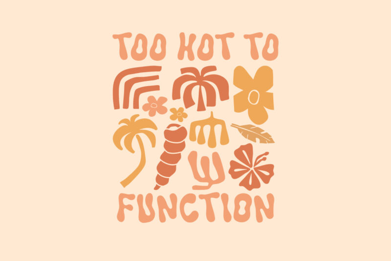 Retro Summer Flowers Beach T-shirt Designs Bundle