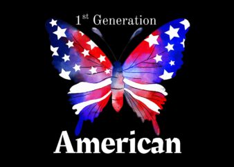 1st Generation American Flag Butterfly PNG, 4th of July Patriotic Butterfly PNG