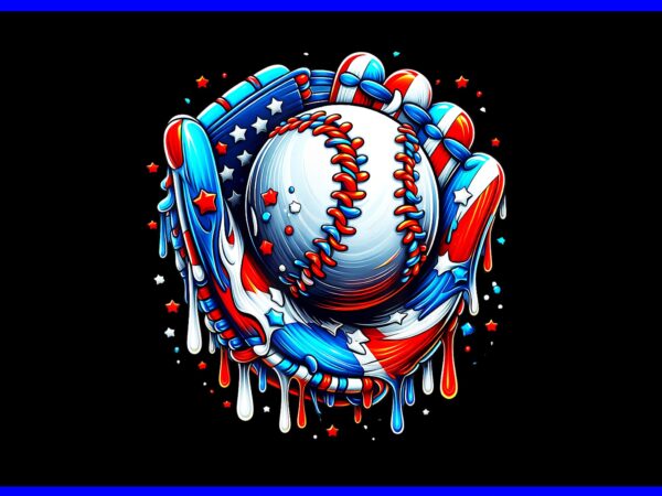Baseball drip ice cream sprinkles 4th of july baseball glove png t shirt template