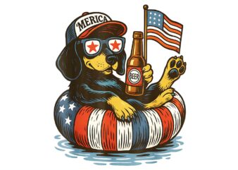 Dachshund 4th Of July PNG, Dachshund Patriotic Dog 4th Of July PNG