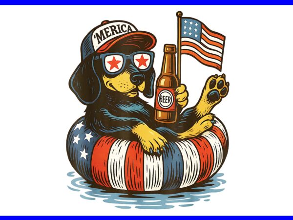 Dachshund 4th of july png, dachshund patriotic dog 4th of july png t shirt vector illustration