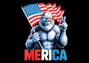 Bigfoot Merica 4th Of July PNG, Bigfoot Merica PNG, Bigfoot 4th Of July PNG