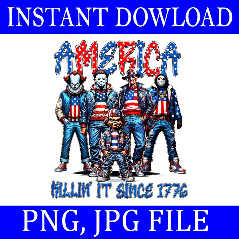 America Killing IT Since 1776 Horror PNG, Ghost4th Of July PNG