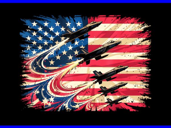 Red white blue usa flag fighter jets 4th of july png t shirt design online