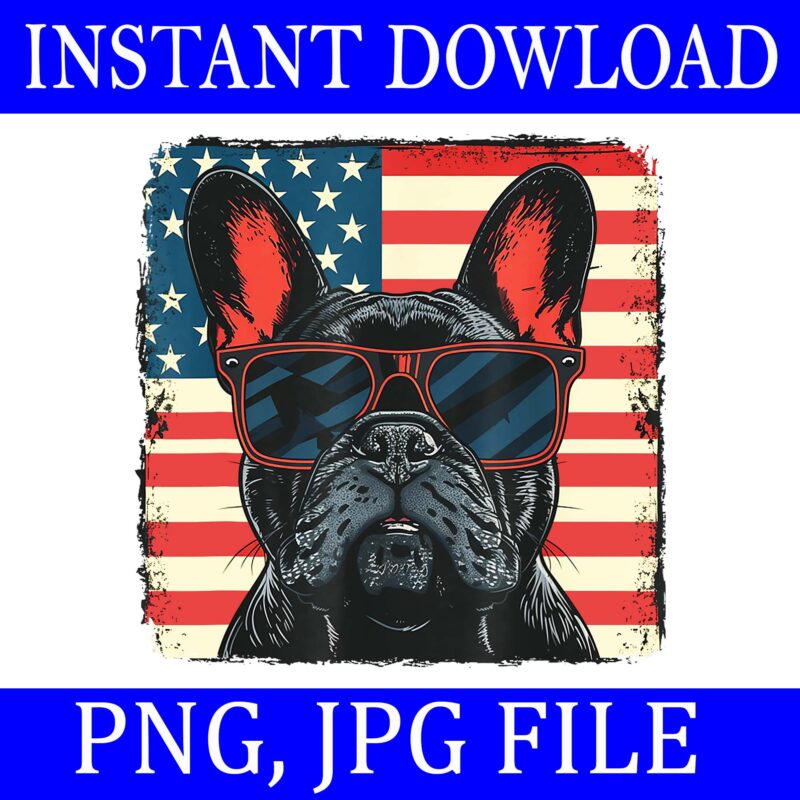 French Bulldog 4th of July PNG, Dog Bulldog Patriotic PNG