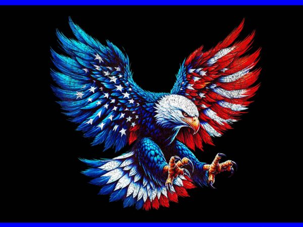 Bald eagle 4th of july png, bald eagle american flag png t shirt template