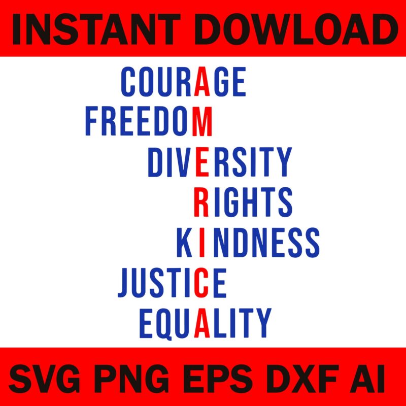 Courage Freedom Diversity Rights Kindness Justice Equality SVG