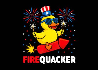Firequacker 4th of July PNG, Duck 4th Of July PNG