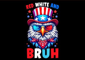 Red white and bruh eagle png, eagle 4th of july png