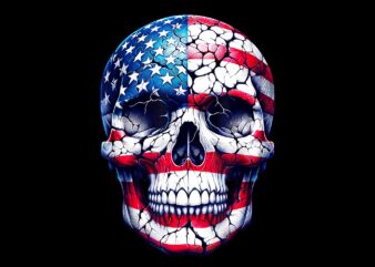 Skeleton Skull 4th of July PNG, Skeleton Patriotic PNG