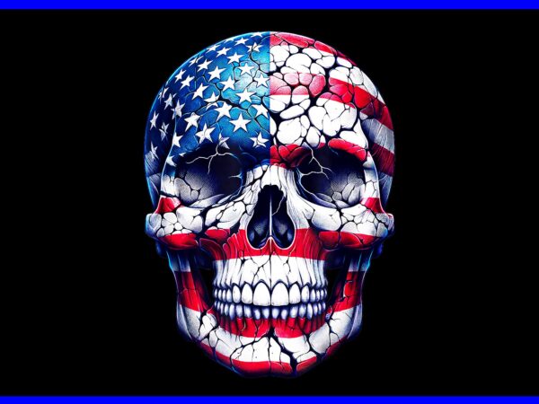 Skeleton skull 4th of july png, skeleton patriotic png t shirt template vector