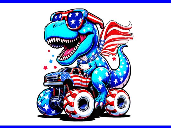 Dinosaur 4th of july png, amerisaurus t rex 4th of july png t shirt vector illustration