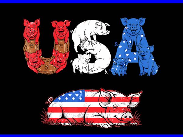 Pig american usa flag 4th of july png, pig 4th of july png t shirt illustration