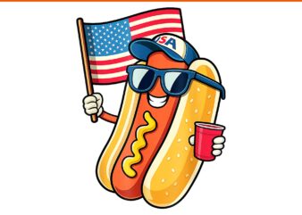 4th of july hotdog png, fourth of july patriotic usa flag png