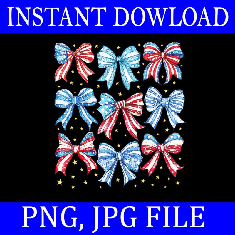 4th Of July Coquette Bow PNG