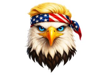 Bald Eagle 4th of July PNG, Eagle American Flag USA Patriotic PNG, Eagle 4th of July PNG