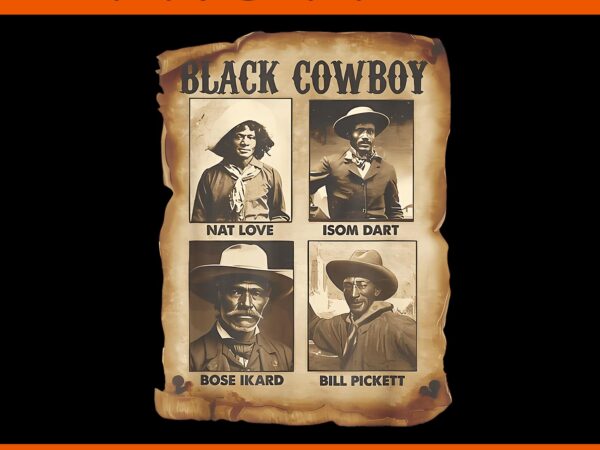 Black cowboy western rodeo melanin black history texas png t shirt template