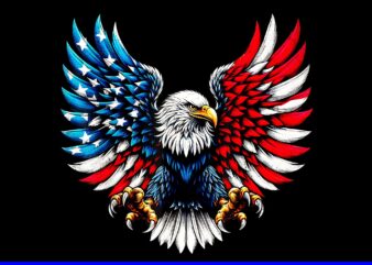 Bald Eagle Patriotic 4th Of July American Flag PNG, Eagle 4th Of July PNG