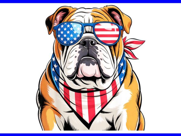 Bulldog 4th of july 2025 png, bulldog flag usa png t shirt template