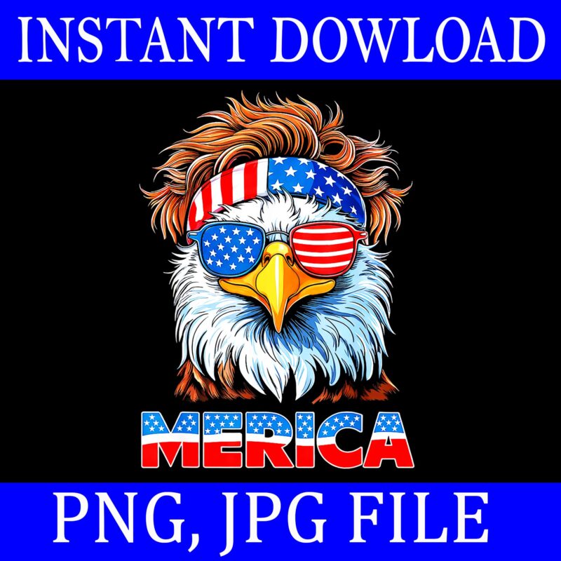 Eagle 4th Of July PNG, Eagle Merica Flag Patriotic PNG