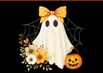 Coquette Flower Ghost Lace Spooky Halloween PNG, Coquette Flower Ghost PNG