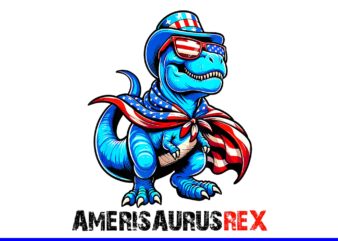 Dinosaur 4th of July PNG, Amerisaurus Rex PNG